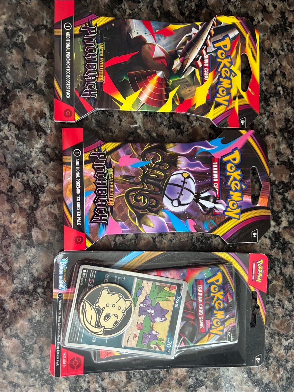 Pokemon TCG Pitch Black Booster Packs and Accessories - Black Purple Red